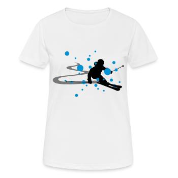 Winter - Skifahrer - Frauen T-Shirt atmungsaktiv - Weiß - Vorne - AI Model Female 172 dark (172cm)