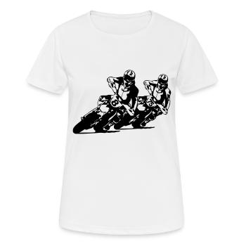 Supermoto - Frauen T-Shirt atmungsaktiv - Weiß - Vorne - AI Model Female 172 dark (172cm)