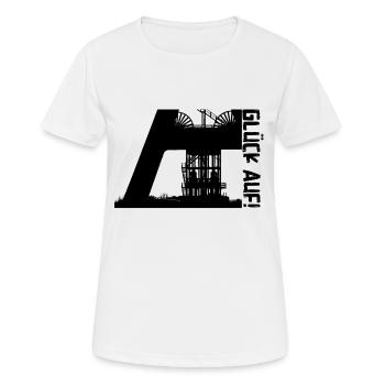 Glück auf - Frauen T-Shirt atmungsaktiv - Weiß - Vorne - AI Model Female 172 dark (172cm)