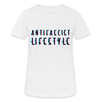 Antifascist Lifestyle - Frauen T-Shirt atmungsaktiv - Weiß - Vorne - AI Model Female 172 dark (172cm)