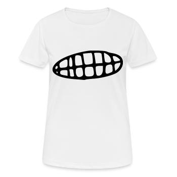 Grinsender Mund mit Zähnen - Frauen T-Shirt atmungsaktiv - Weiß - Vorne - AI Model Female 172 dark (172cm)