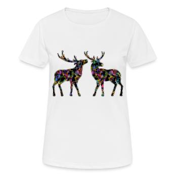 Deer - Frauen T-Shirt atmungsaktiv - Weiß - Vorne - AI Model Female 172 dark (172cm)