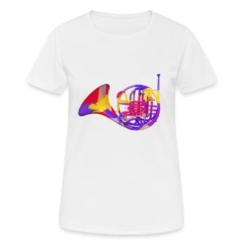 Cor, instrument de musique, instrument à vent - T-shirt respirant Femme - blanc - Devant - AI Model Female 172 dark (172cm)