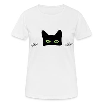 chat coucou - T-shirt respirant Femme - blanc - Devant - AI Model Female 172 dark (172cm)