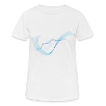 blaue Welle - Frauen T-Shirt atmungsaktiv - Weiß - Vorne - AI Model Female 172 dark (172cm)