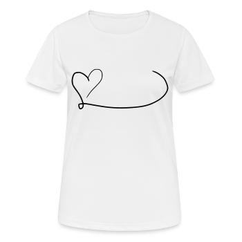 Herz Emoji Skizze - Frauen T-Shirt atmungsaktiv - Weiß - Vorne - AI Model Female 172 dark (172cm)