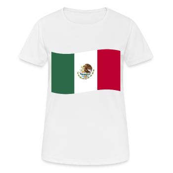 Drapeau Du Mexique Drapeau Mexique Armoiries mexicaines - T-shirt respirant Femme - blanc - Devant - AI Model Female 172 dark (172cm)
