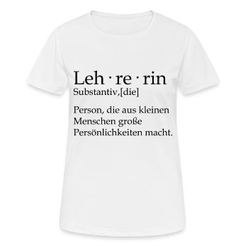 Lehrerin person, die aus kleinen menschen große - Frauen T-Shirt atmungsaktiv - Weiß - Vorne - AI Model Female 172 dark (172cm)