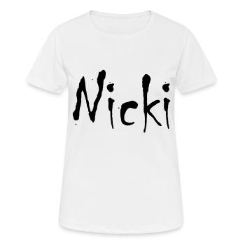 nicki - Frauen T-Shirt atmungsaktiv - Weiß - Vorne - AI Model Female 172 dark (172cm)