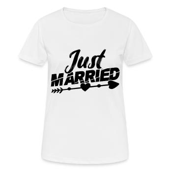 just married - Frauen T-Shirt atmungsaktiv - Weiß - Vorne - AI Model Female 172 dark (172cm)