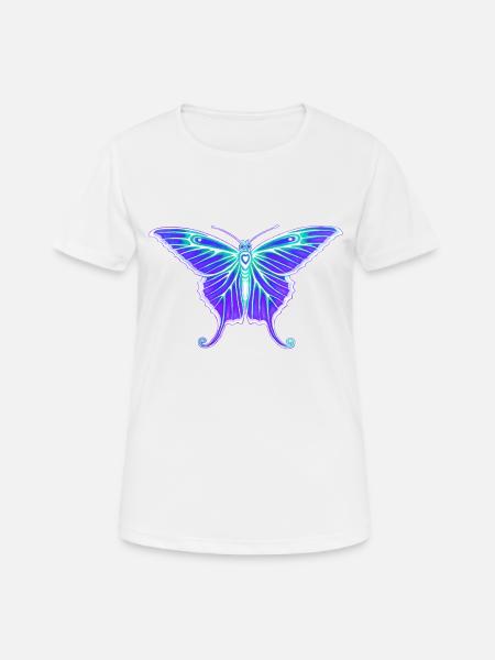 Lila Schmetterling - Frauen T-Shirt atmungsaktiv - Weiß