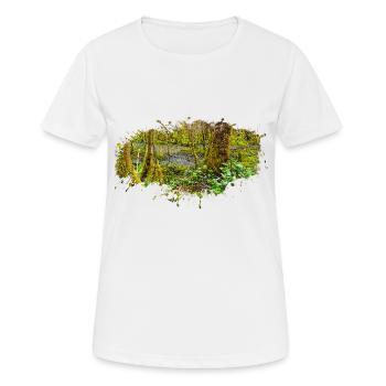 Nature Forêt Marais Peinture Éclaboussures d’eau - T-shirt respirant Femme - blanc - Devant - AI Model Female 172 dark (172cm)