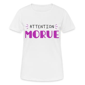 Attention morue cadeau humour femme copine morue - T-shirt respirant Femme - blanc - Devant - AI Model Female 172 dark (172cm)