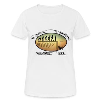 Evolutions Theory - Frauen T-Shirt atmungsaktiv - Weiß - Vorne - AI Model Female 172 dark (172cm)