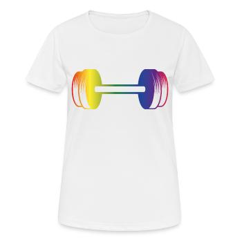 Pride Month Gay Pride Gym Fitness Workout Shirt - Frauen T-Shirt atmungsaktiv - Weiß - Vorne - AI Model Female 172 dark (172cm)