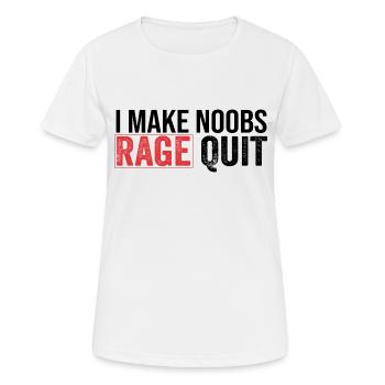 je fais noobs ragequit - T-shirt respirant Femme - blanc - Devant - AI Model Female 172 dark (172cm)
