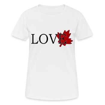 Amour Feuille d'érable du canada - T-shirt respirant Femme - blanc - Devant - AI Model Female 172 dark (172cm)