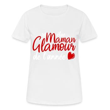 elue maman glamour de l'année - T-shirt respirant Femme - blanc - Devant - AI Model Female 172 dark (172cm)