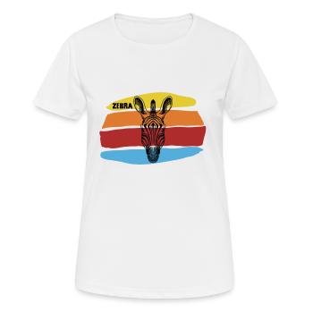 Zebra - Frauen T-Shirt atmungsaktiv - Weiß - Vorne - AI Model Female 172 dark (172cm)