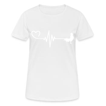 Hahn Puls Herz Liebe - Frauen T-Shirt atmungsaktiv - Weiß - Vorne - AI Model Female 172 dark (172cm)