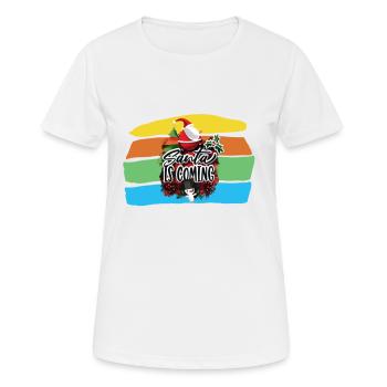Santa IS Coming - Frauen T-Shirt atmungsaktiv - Weiß - Vorne - AI Model Female 172 dark (172cm)