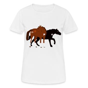 Chevaux - Etalons - T-shirt respirant Femme - blanc - Devant - AI Model Female 172 dark (172cm)