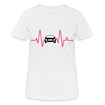 Auto Herzfrequenz Autofahrer Geschenk Automobile - Frauen T-Shirt atmungsaktiv - Weiß - Vorne - AI Model Female 172 dark (172cm)