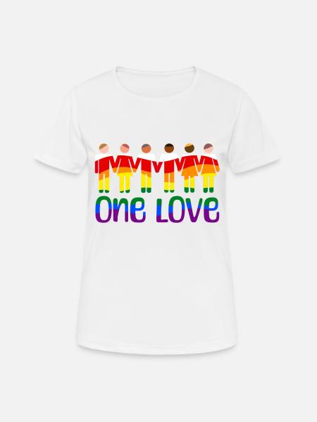 One love rainbow pride outfit - Frauen T-Shirt atmungsaktiv - Weiß
