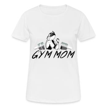 GYM TSHIRT FÜR FRAUEN, GYM MOM - Frauen T-Shirt atmungsaktiv - Weiß - Vorne - AI Model Female 172 dark (172cm)