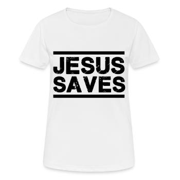 Jésus sauve - T-shirt respirant Femme - blanc - Devant - AI Model Female 172 dark (172cm)
