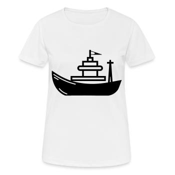 Bateau - T-shirt respirant Femme - blanc - Devant - AI Model Female 172 dark (172cm)