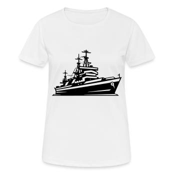 Bateau de combat - T-shirt respirant Femme - blanc - Devant - AI Model Female 172 dark (172cm)