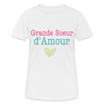 grande soeur d Amour - T-shirt respirant Femme - blanc - Devant - AI Model Female 172 dark (172cm)