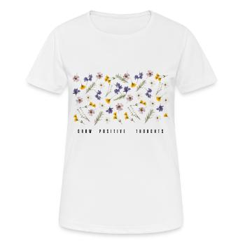 Positive Gedanken wachsen lassen - Frauen T-Shirt atmungsaktiv - Weiß - Vorne - AI Model Female 172 dark (172cm)