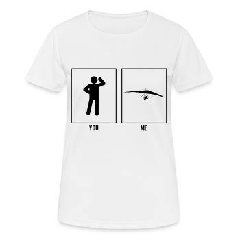 You - I - paragliding further away - Women's Breathable T-Shirt - white - Front - AI Model Female 172 dark (172cm)