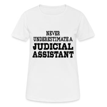 Ne sous-estimez jamais un greffier - T-shirt respirant Femme - blanc - Devant - AI Model Female 172 dark (172cm)