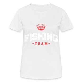 Fishing Team - Frauen T-Shirt atmungsaktiv - Weiß - Vorne - AI Model Female 172 dark (172cm)