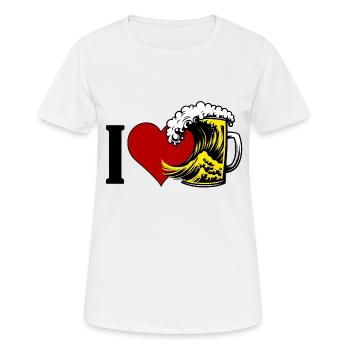 I Love Beer - Frauen T-Shirt atmungsaktiv - Weiß - Vorne - AI Model Female 172 dark (172cm)