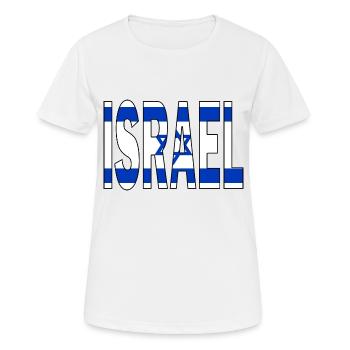 Israel in Nationalfarben - Frauen T-Shirt atmungsaktiv - Weiß - Vorne - AI Model Female 172 dark (172cm)