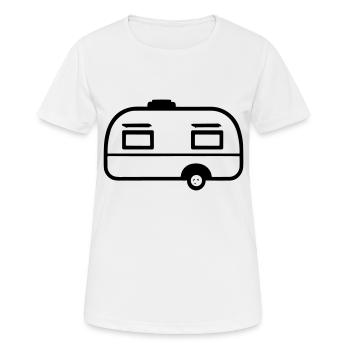 Kleiner Wohnwagen - Frauen T-Shirt atmungsaktiv - Weiß - Vorne - AI Model Female 172 dark (172cm)