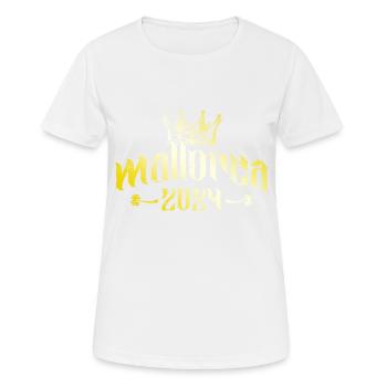 Mallorca 2024 Gold - Frauen T-Shirt atmungsaktiv - Weiß - Vorne - AI Model Female 172 dark (172cm)