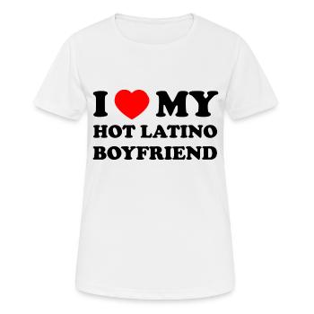 i love my very hot latino boyfriend - Frauen T-Shirt atmungsaktiv - Weiß - Vorne - AI Model Female 172 dark (172cm)