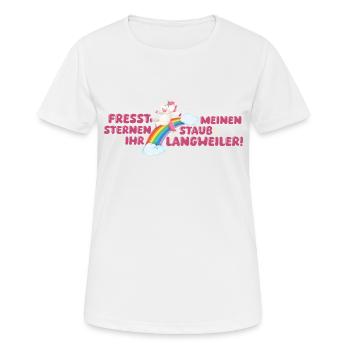Fresst meinen Sternenstaub ihr Langweiler! - Frauen T-Shirt atmungsaktiv - Weiß - Vorne - AI Model Female 172 dark (172cm)