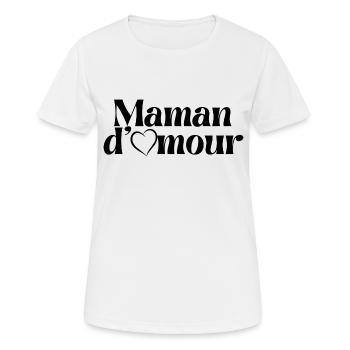 MAMA DER LIEBE - Frauen T-Shirt atmungsaktiv - Weiß - Vorne - AI Model Female 172 dark (172cm)