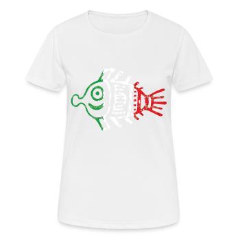 Aztekensymbol mexikanische Maya mexikanische Flagge Schuhschnabel - Frauen T-Shirt atmungsaktiv - Weiß - Vorne - AI Model Female 172 dark (172cm)