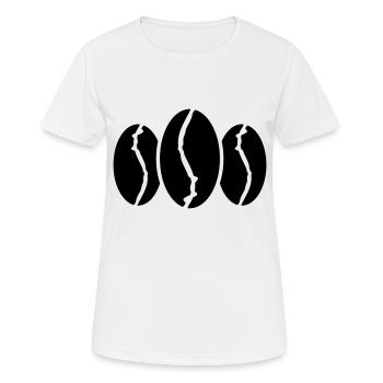 Icône du grain de café - T-shirt respirant Femme - blanc - Devant - AI Model Female 172 dark (172cm)