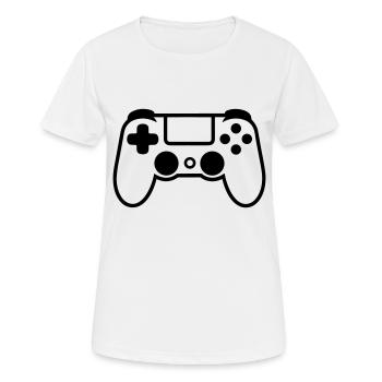 manette de jeux vidéo - T-shirt respirant Femme - blanc - Devant - AI Model Female 172 dark (172cm)