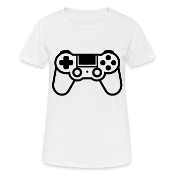 manette de jeux vidéo - T-shirt respirant Femme - blanc - Devant - AI Model Female 172 dark (172cm)