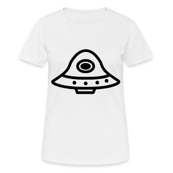 fliegende Untertasse - Frauen T-Shirt atmungsaktiv - Weiß - Vorne - AI Model Female 172 dark (172cm)