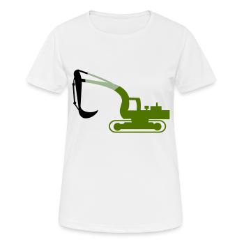 excavator - Women's Breathable T-Shirt - white - Front - AI Model Female 172 dark (172cm)